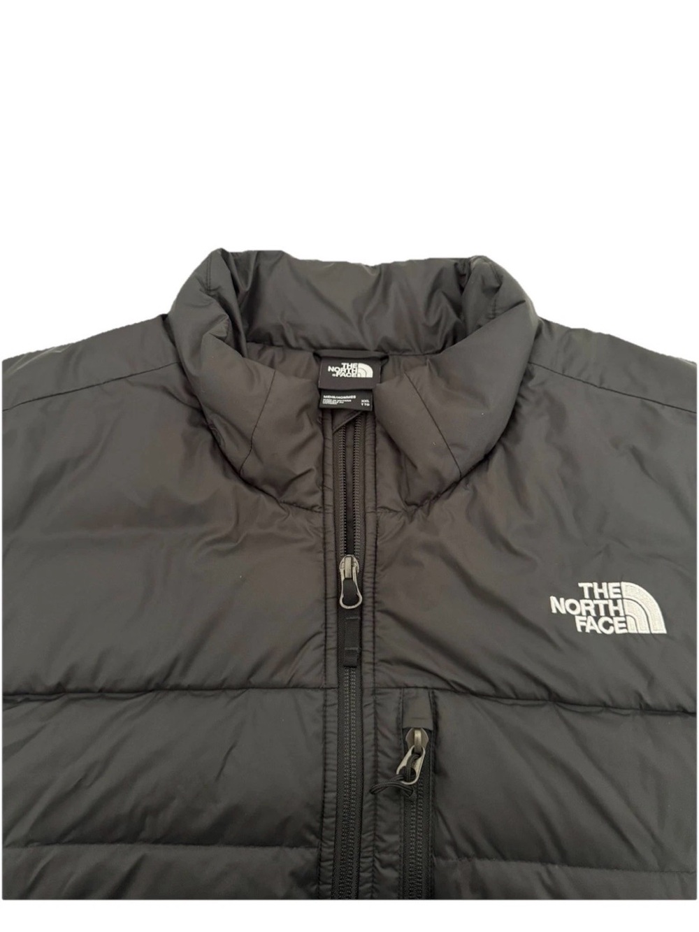 The North Face Men's Black Puffer Vest Zipper Stand-Up Collar Zipped Pockets.